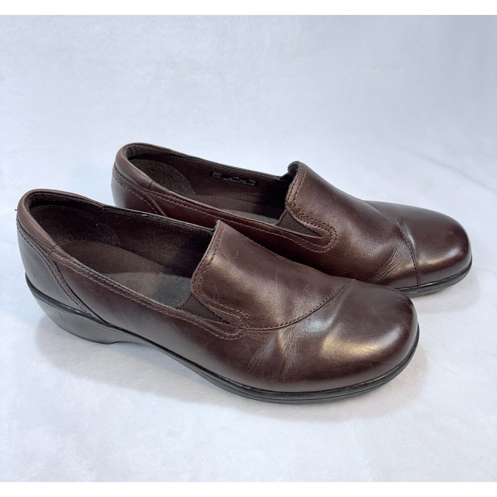 Clarks Shoes Women's 11 Brown Leather May Poppy Loafers Slip On Dress Comfort